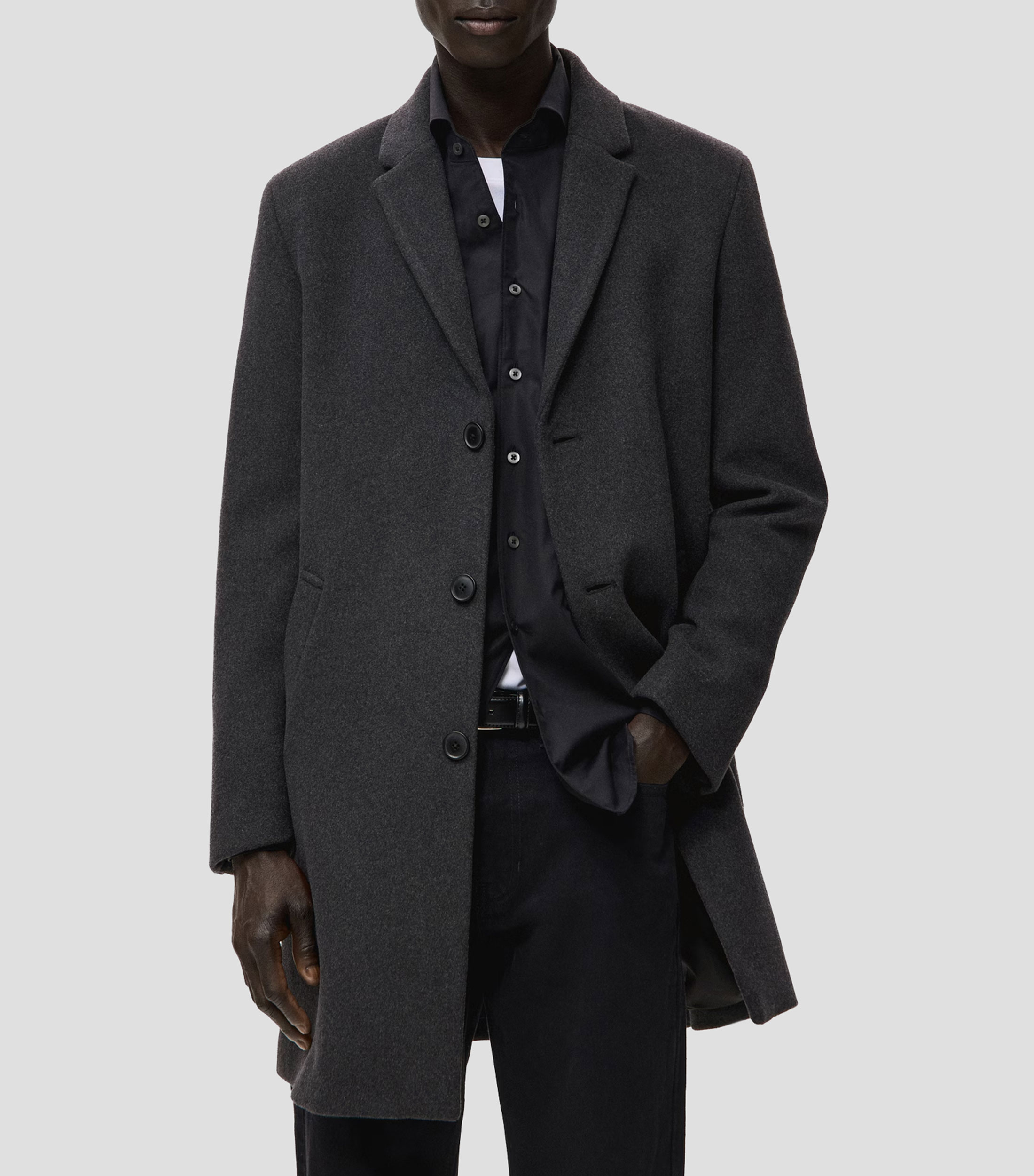 Abrigo midi con botonadura Hombre